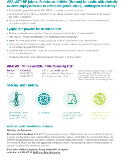 Thumbnail of Aralast NP brochure PDF.