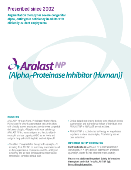 Thumbnail of Aralast NP brochure PDF.