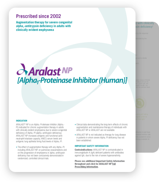 Thumbnail of Aralast NP brochure PDF.