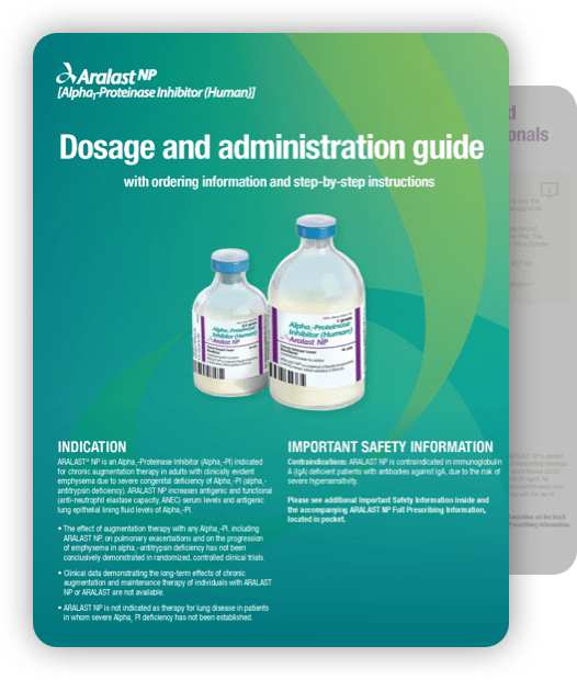 Thumbnail of Aralast NP dosage and administration guide PDF.