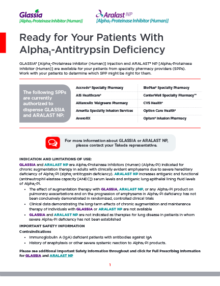 Thumbnail of Aralast NP specialty pharmacy ordering sheet PDF.